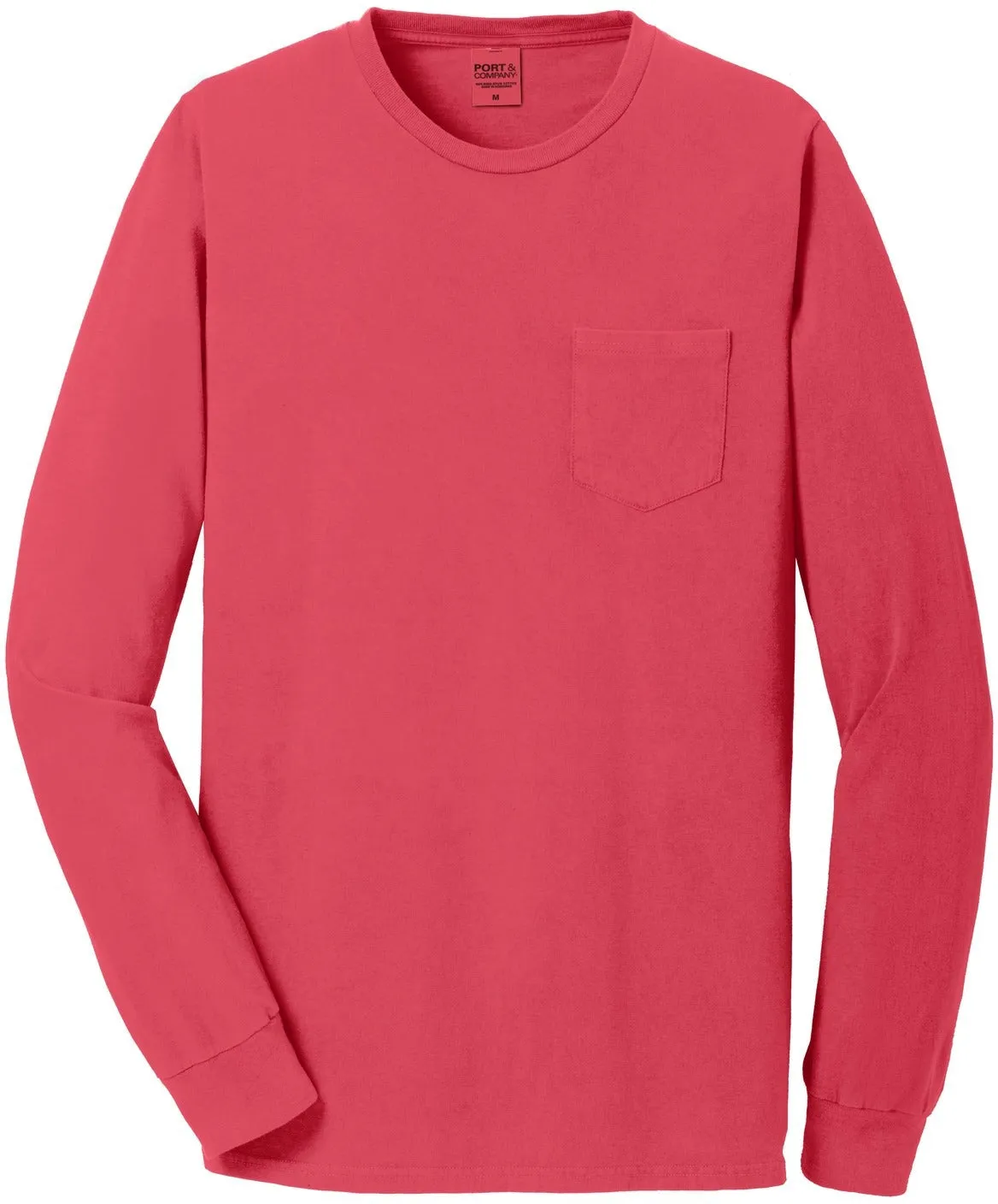 Port & Company Beach Wash Garment-Dyed Long Sleeve Pocket Tee