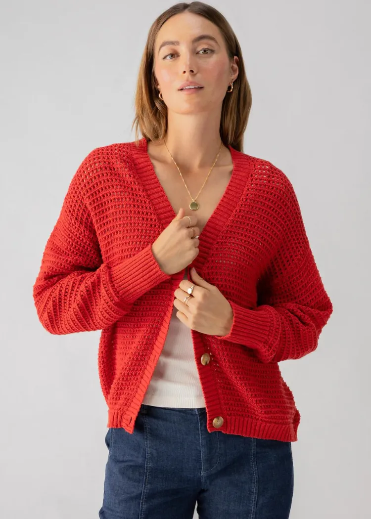 Sanctuary Falling For Fall Cardi- Cherry Red ***FINAL SALE***