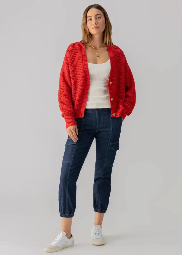 Sanctuary Falling For Fall Cardi- Cherry Red ***FINAL SALE***