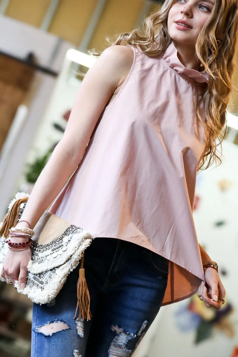 Take the High Road Blouse - Dusty Pink