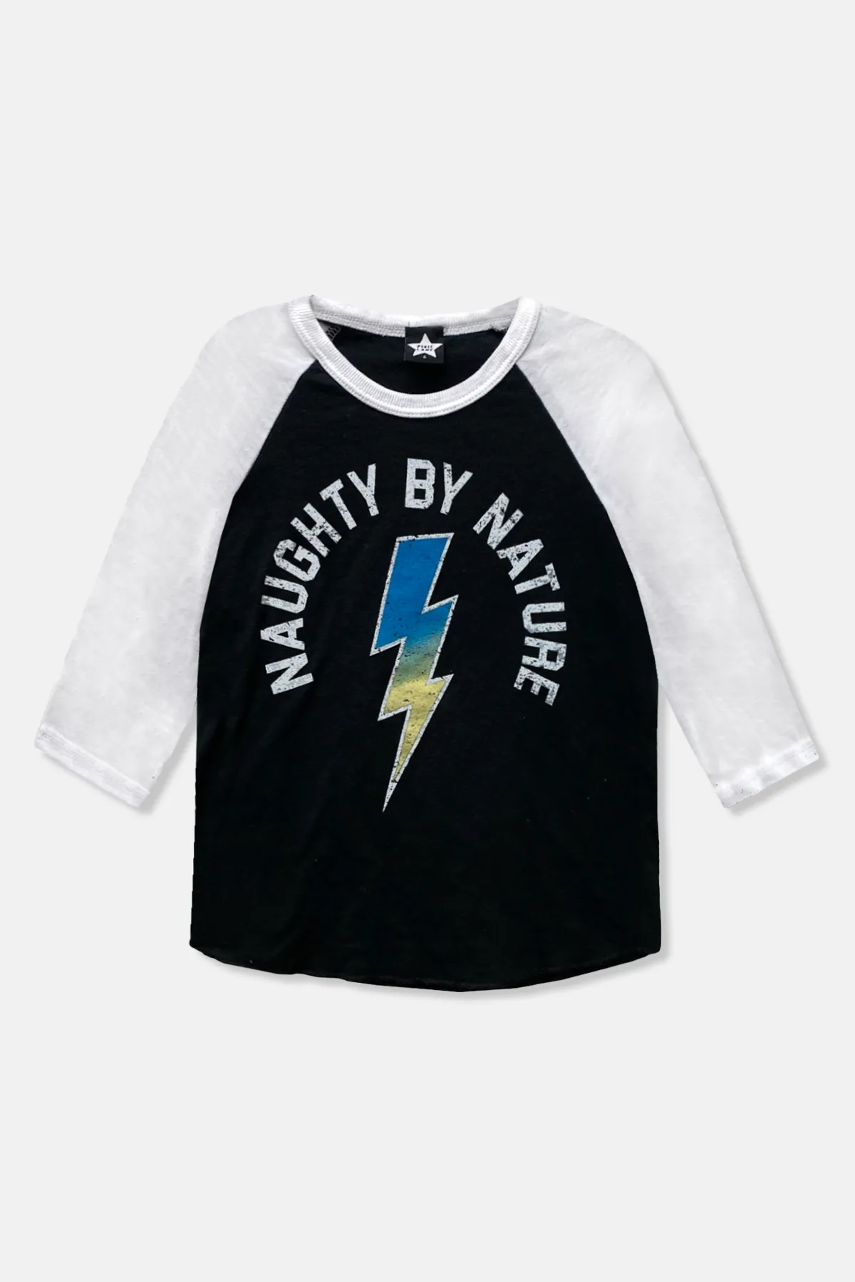 Triblend Raglan Top - Black White Naughty By Nature