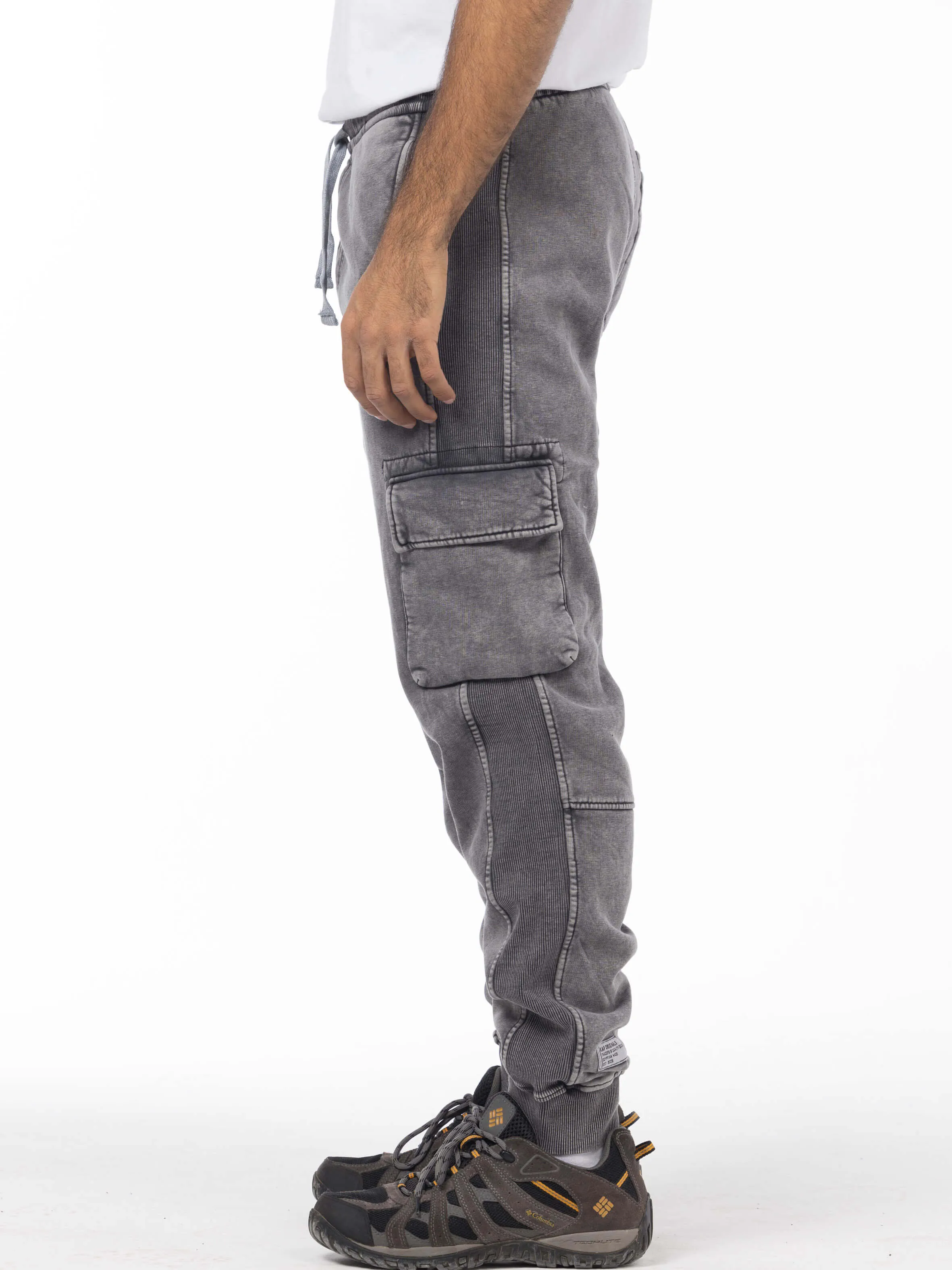 Unisex Acid Washed Winter Joggers - Gray