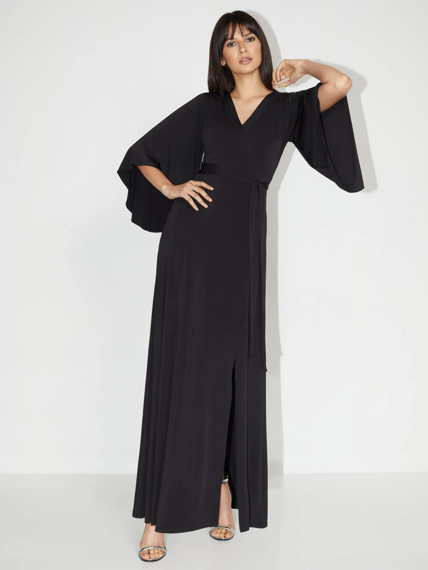 V-Neck Bell-Sleeve Kimono Maxi Dress - NY&C Style System