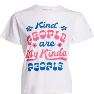 White /Pink Kind People Ladies T-Shirt