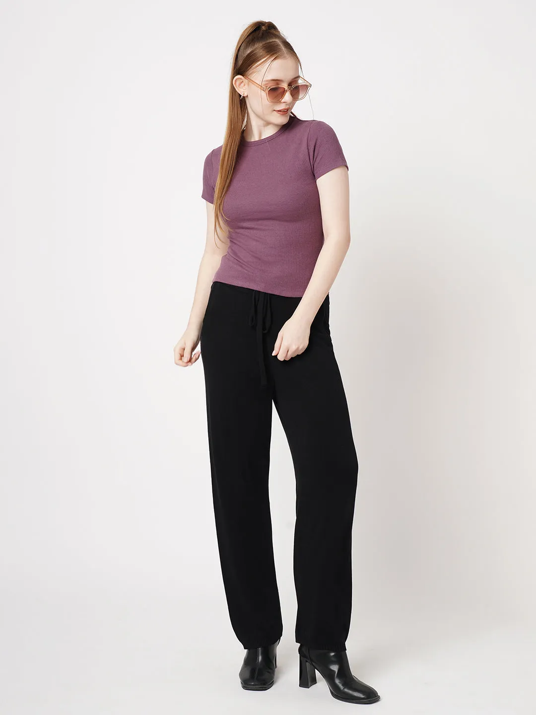 Women Black High-Rise Loose Straight Jeans