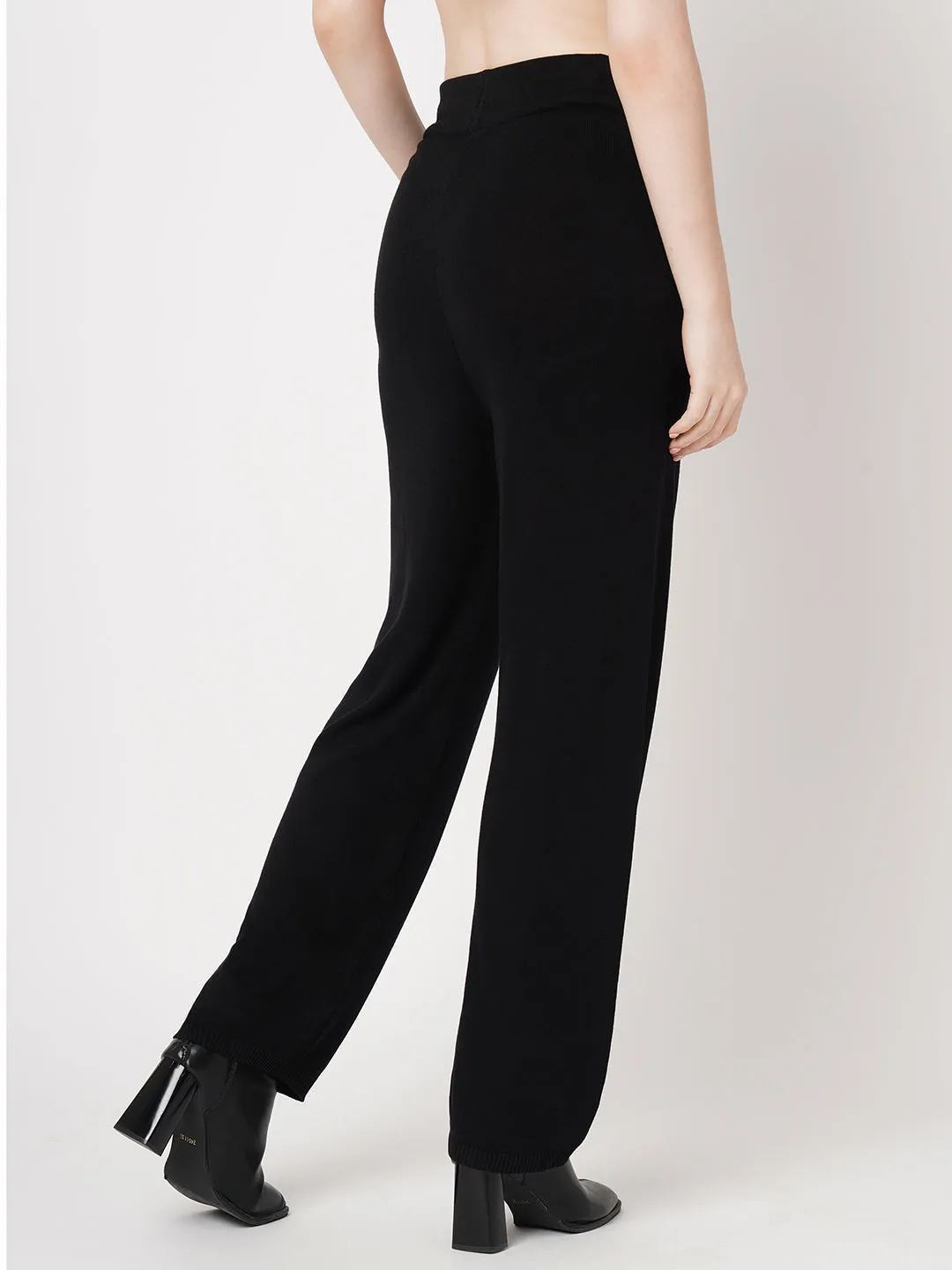 Women Black High-Rise Loose Straight Jeans