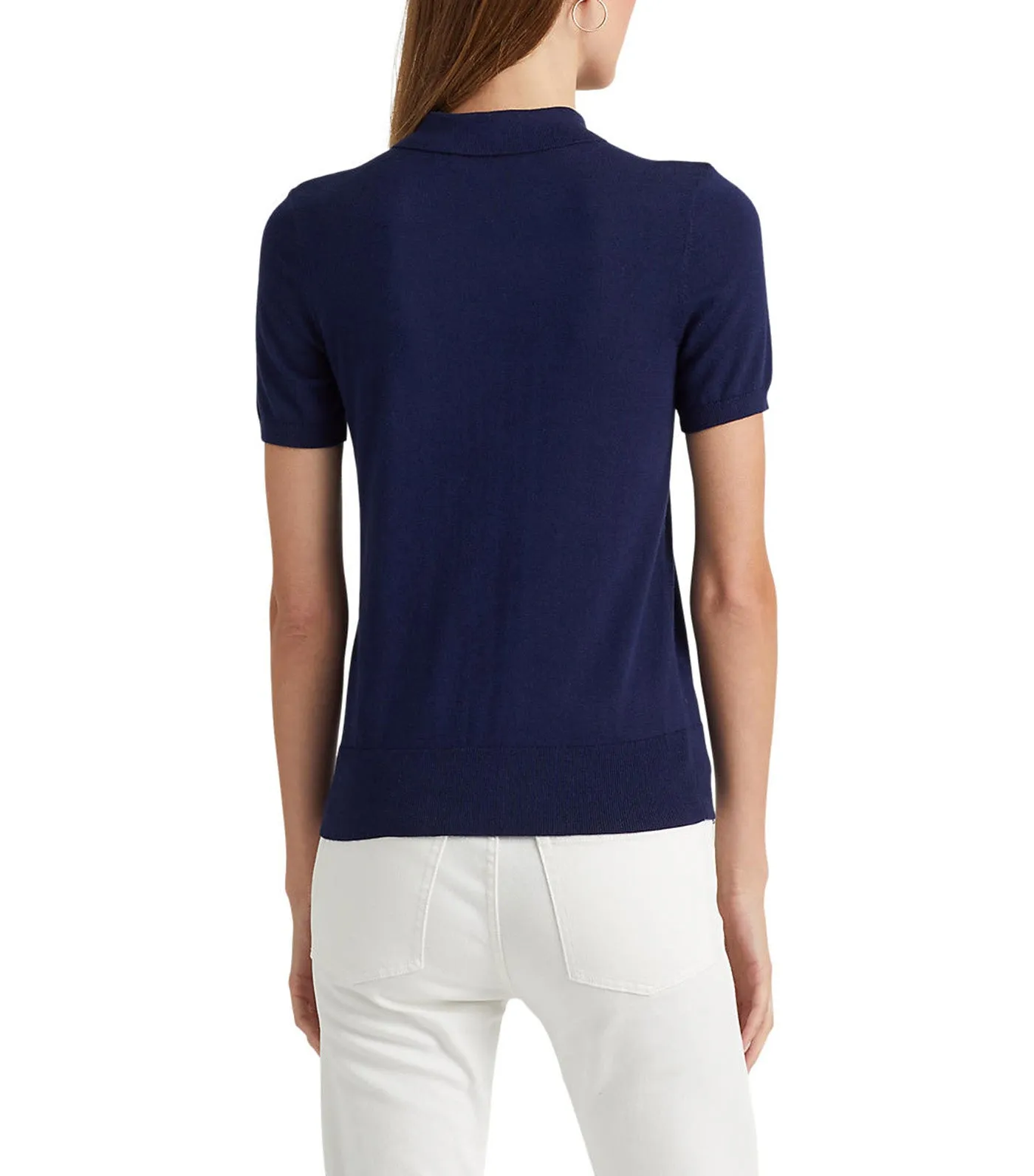 Women's Jersey Polo Shirt Navy