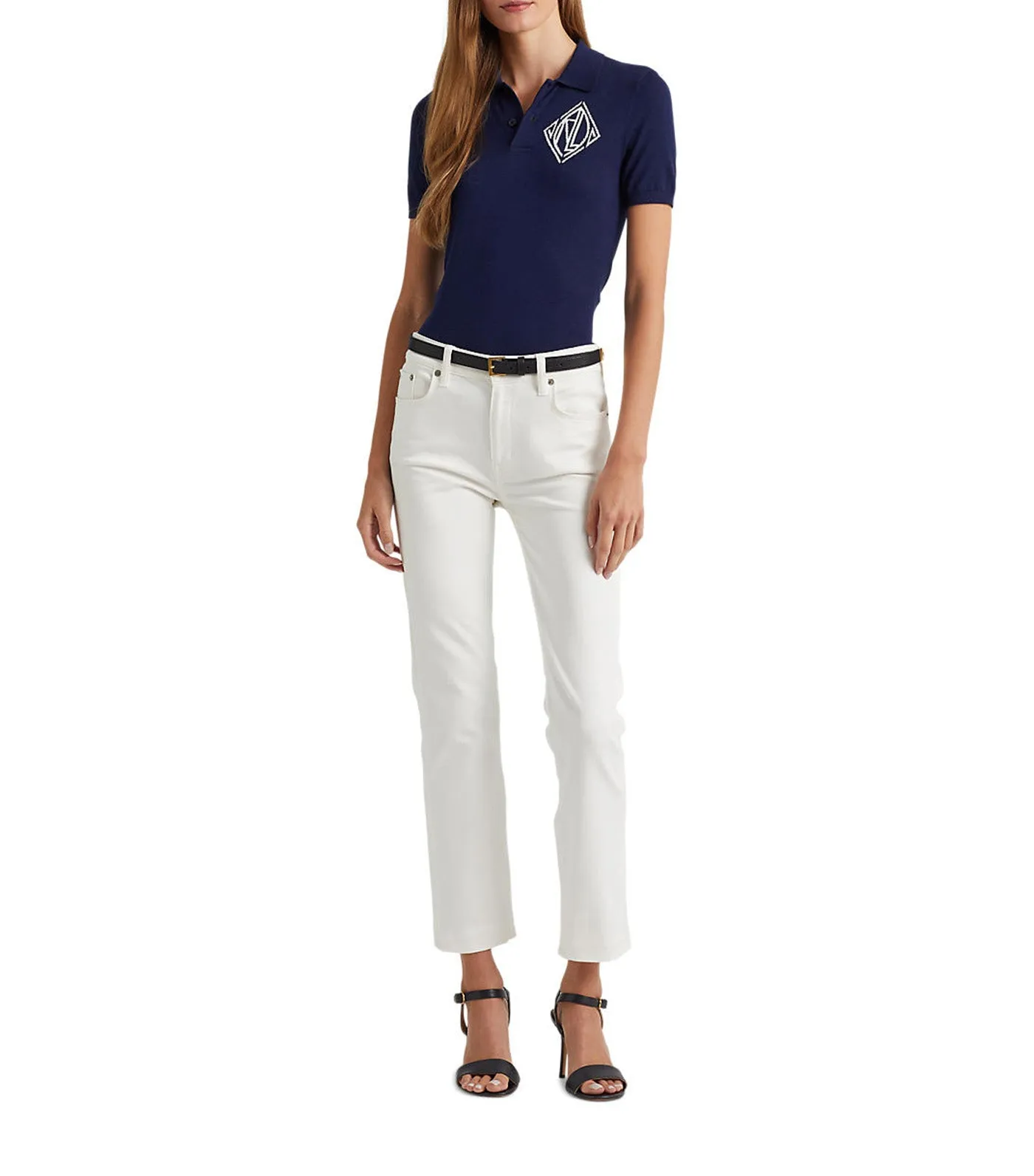 Women's Jersey Polo Shirt Navy