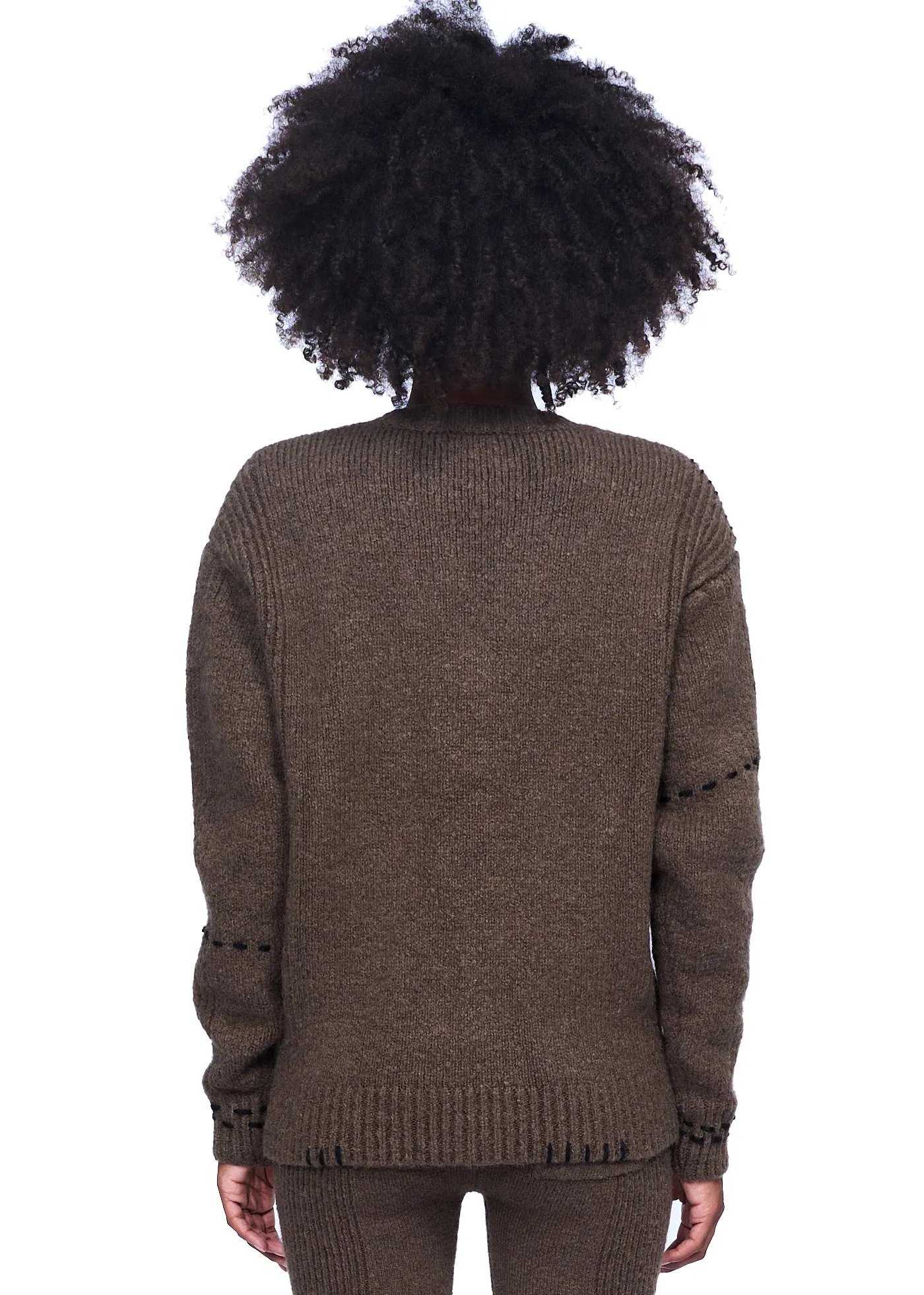 YUSE Stitch Alpaca V-neck Knit Top